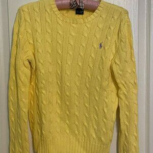 Yellow Cable Knit Ralph Lauren Sweater